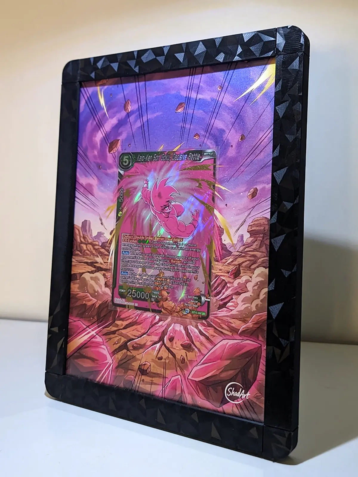 Esempio di display fisico ShadArtCustom per carta Dragon Ball.